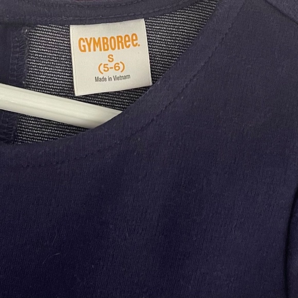 Gymboree Size 5/6 Dress Navy Blue Yellow Striped - Picture 2 of 8